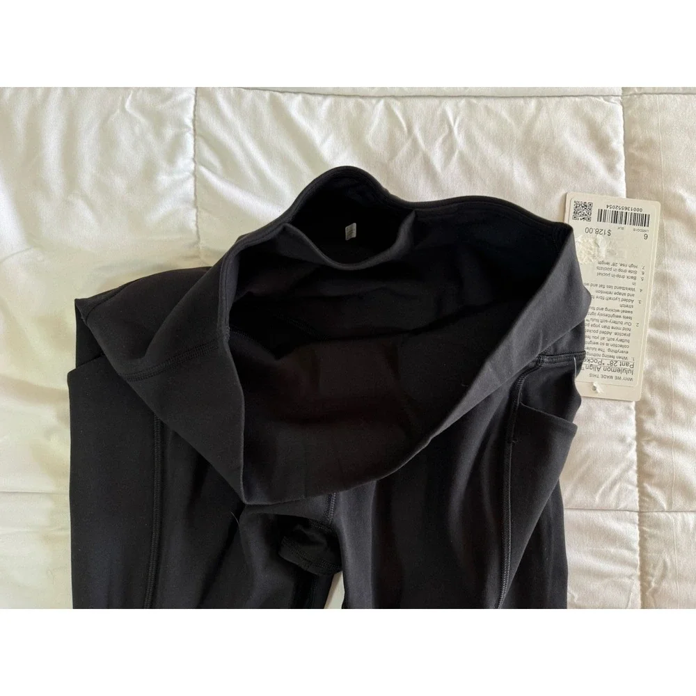 New Lululemon Align High Rise Size 6 Black Pant 25